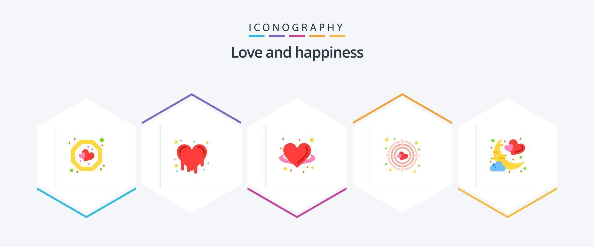 Love 25 Flat icon pack including moon. date. fairy. target. aim vector