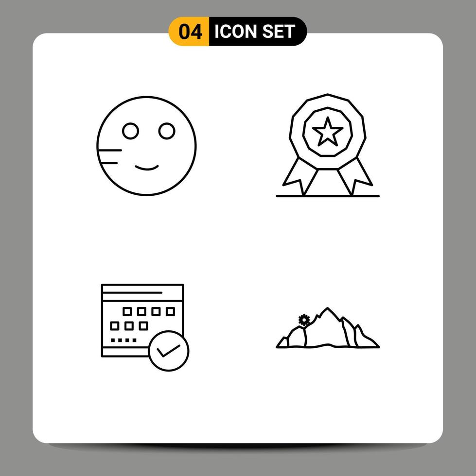 Modern Set of 4 Filledline Flat Colors Pictograph of embarrassed business study reward event Editable Vector Design Elements