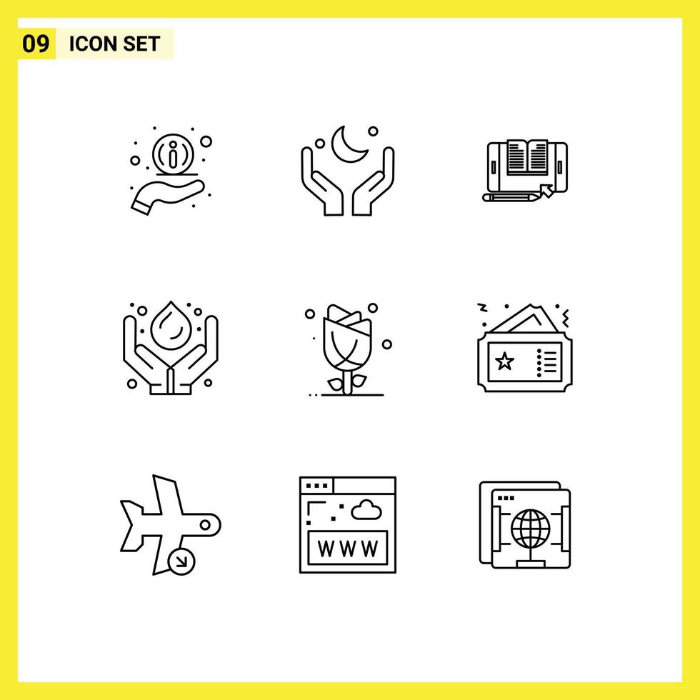 Outline Pack of 9 Universal Symbols of renewable medicine application green technology tranfer Editable Vector Design Elements