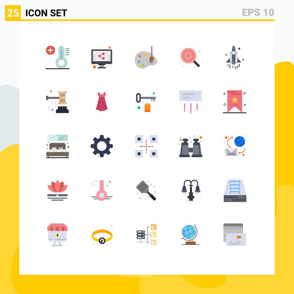 conjunto de 25 iconos modernos de la interfaz de usuario signos de símbolos para el lanzamiento espacial dibujando lollipop elementos de diseño vectorial editables lindos vector