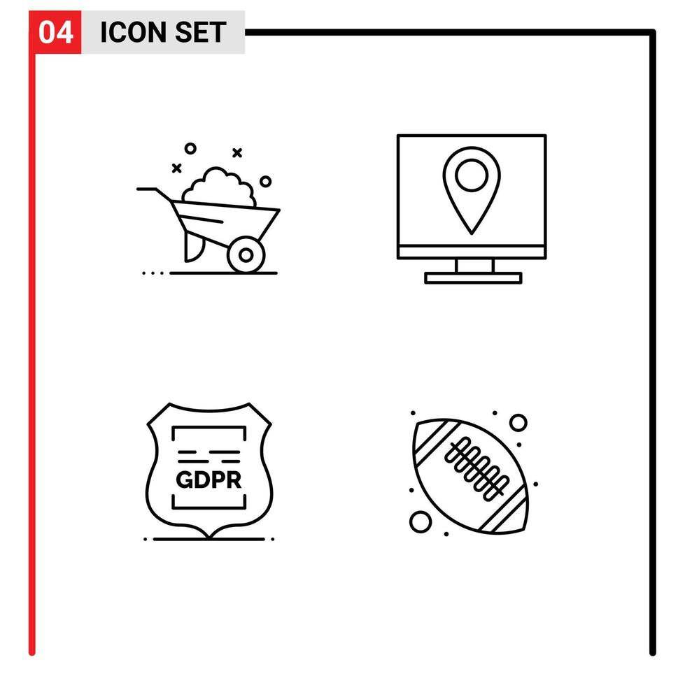 Pictogram Set of 4 Simple Filledline Flat Colors of barrow data privacy spring contact us locked Editable Vector Design Elements