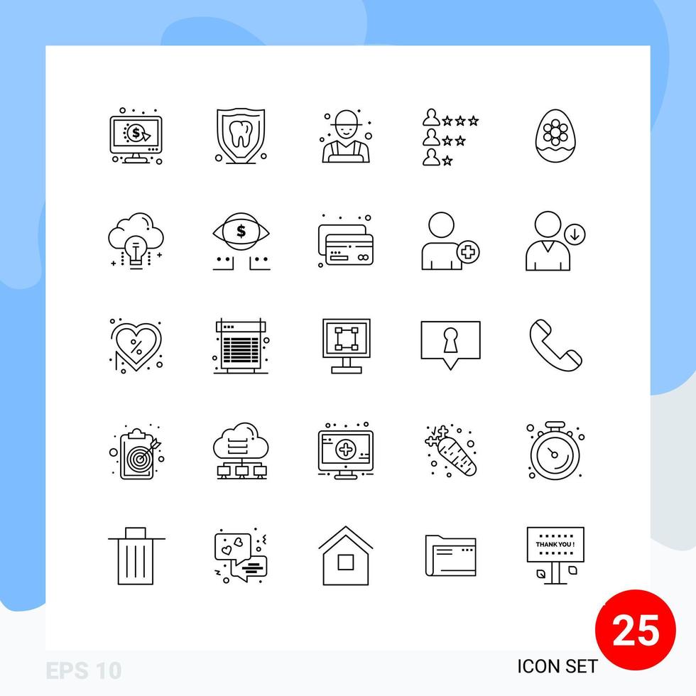 paquete de 25 líneas creativas de decoración red granja encontrar elementos de diseño vectorial editables de negocios vector