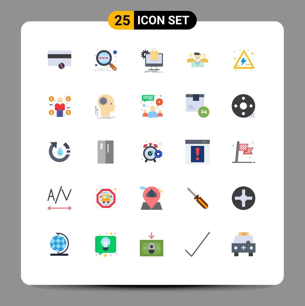 Set of 25 Modern UI Icons Symbols Signs for alert friendzone shopping security cart Editable Vector Design Elements
