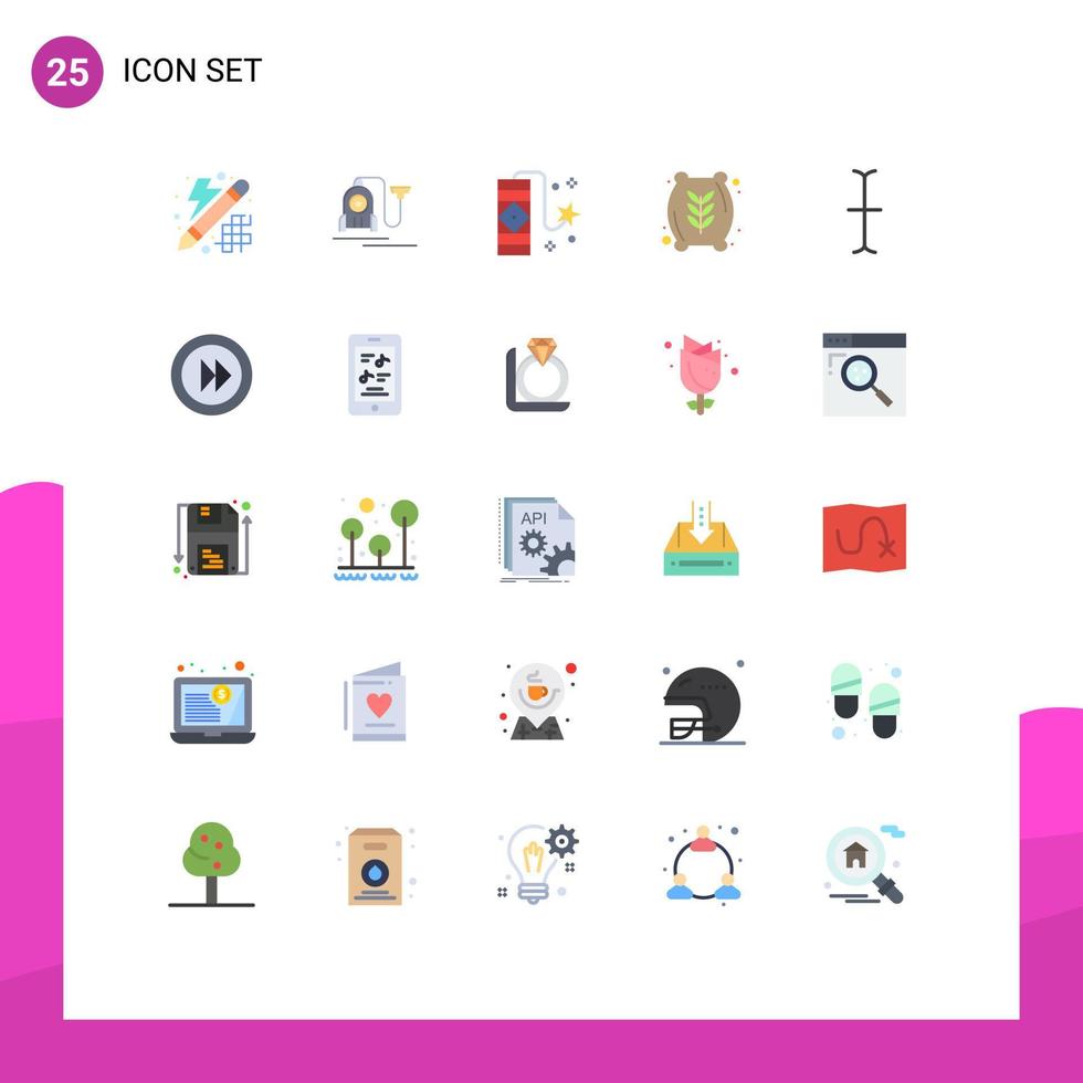 User Interface Pack of 25 Basic Flat Colors of input wheat flour carnival health flour sack Editable Vector Design Elements