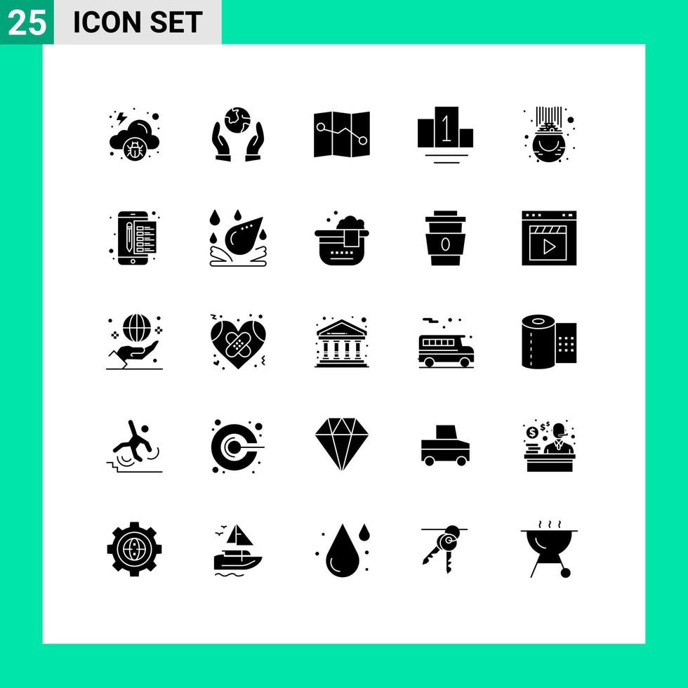 User Interface Pack of 25 Basic Solid Glyphs of file pot point patrick gold Editable Vector Design Elements