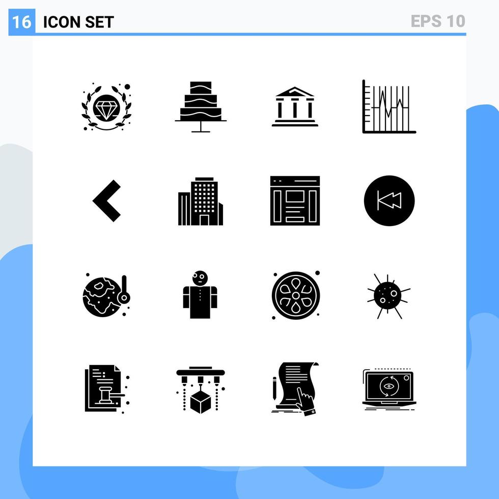 Stock Vector Icon Pack of 16 Line Signs and Symbols for back recovery finance patient report Editable Vector Design Elements