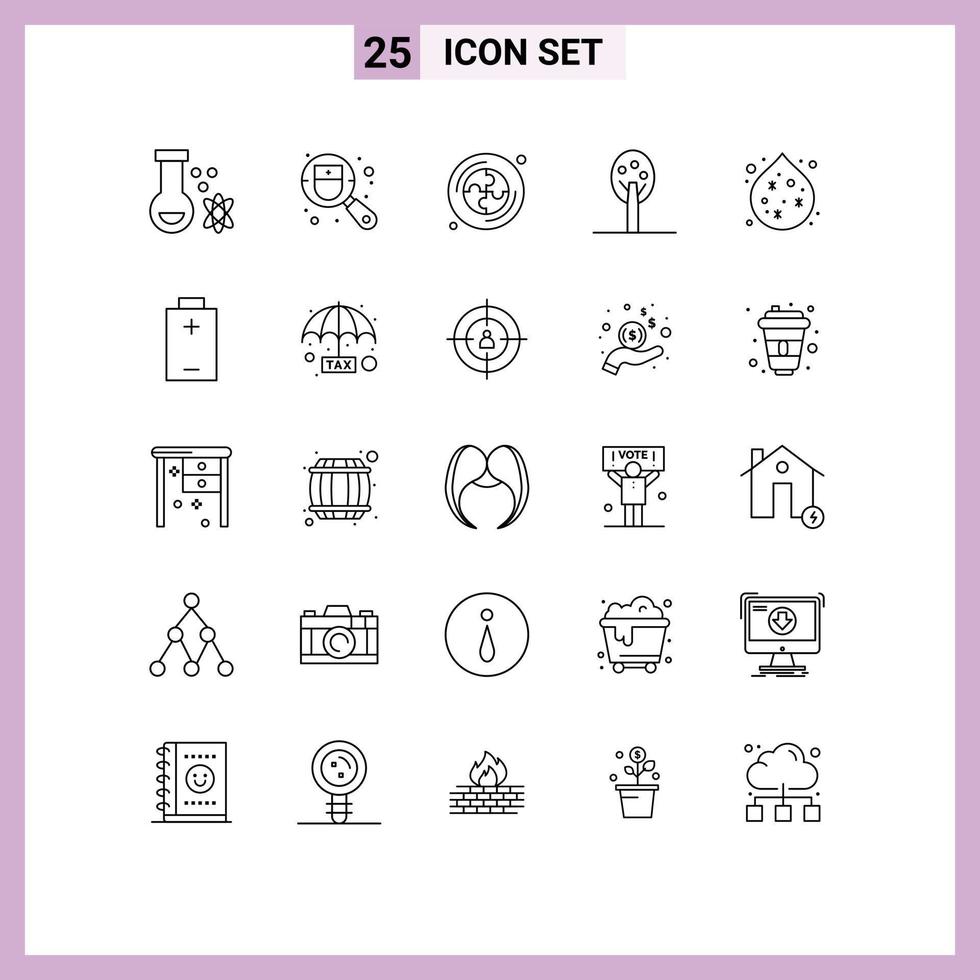 Modern Set of 25 Lines and symbols such as battery waste cd pollution summer Editable Vector Design Elements