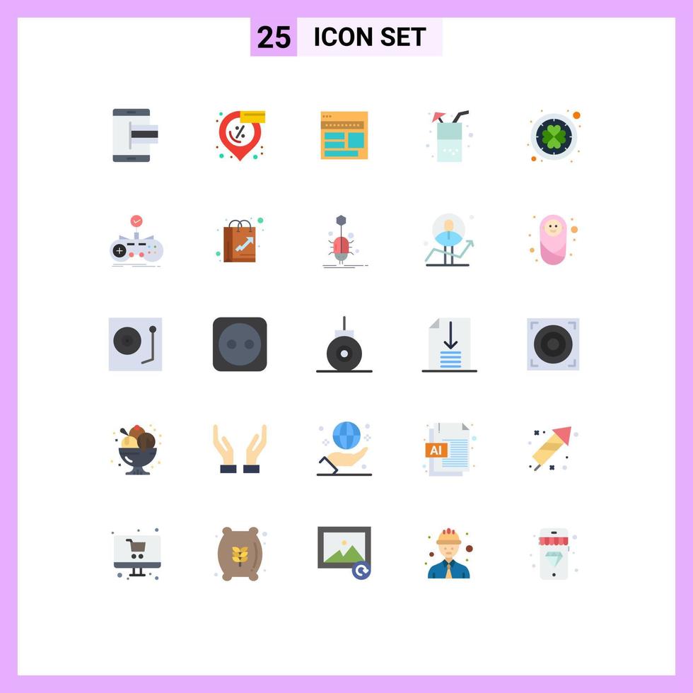 Stock Vector Icon Pack of 25 Line Signs and Symbols for drink webpage shopping web corporate Editable Vector Design Elements