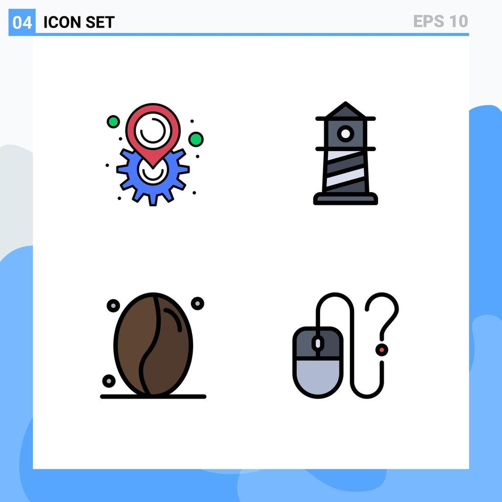 4 Creative Icons Modern Signs and Symbols of gear grains setting house contact Editable Vector Design Elements