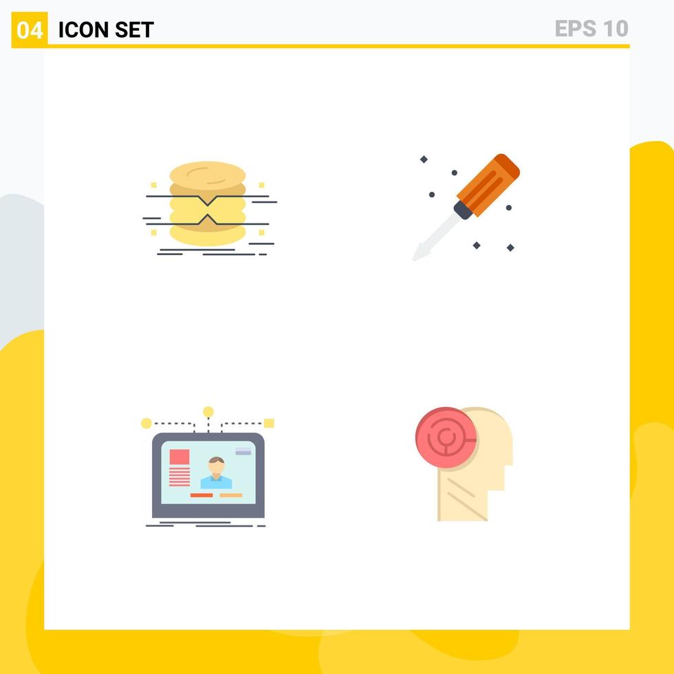 paquete de iconos vectoriales de stock de 4 signos y símbolos de línea ...