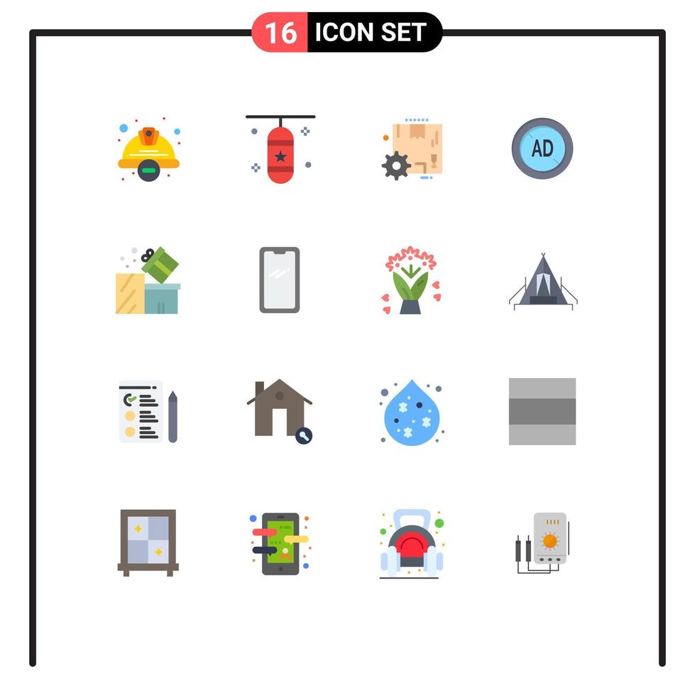 Modern Set of 16 Flat Colors and symbols such as digital blocker sports accessory ad gear Editable Pack of Creative Vector Design Elements
