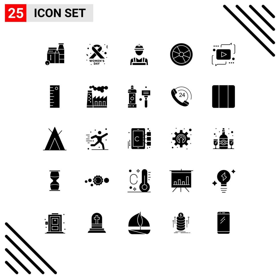 conjunto de 25 iconos modernos de la interfaz de usuario signos de símbolos para el experimento del generador de laboratorio de chat elementos de diseño vectorial editables de química vector