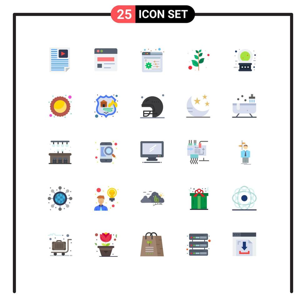 Stock Vector Icon Pack of 25 Line Signs and Symbols for magic future web control crystal ball olive Editable Vector Design Elements