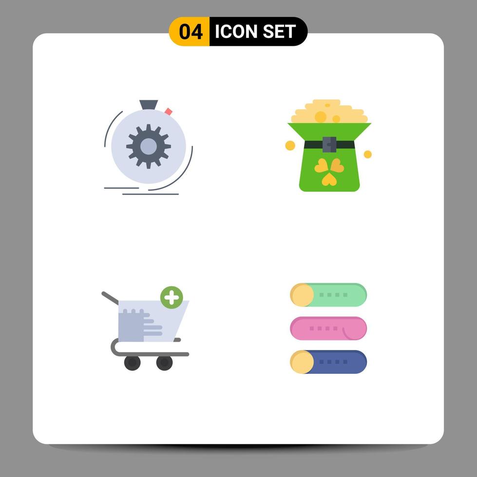 Pictogram Set of 4 Simple Flat Icons of action in process coin ecommerce Editable Vector Design Elements