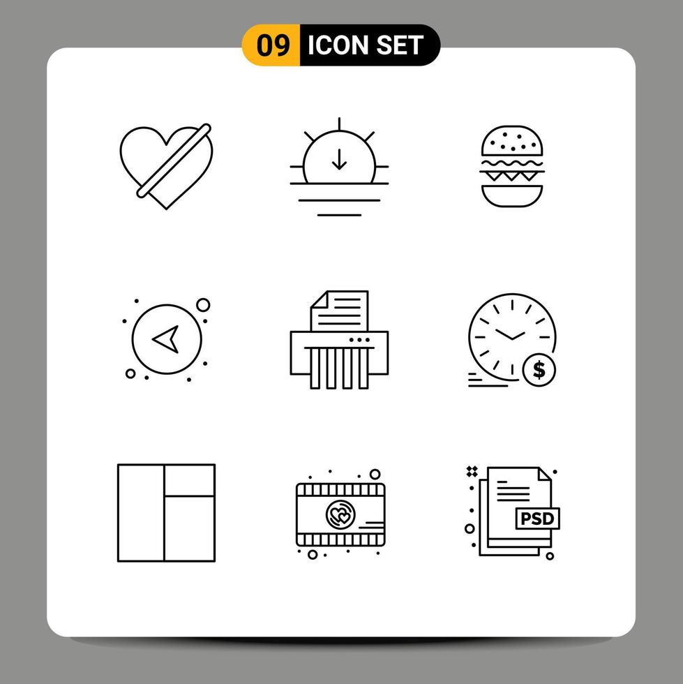 Modern Set of 9 Outlines Pictograph of device network weather direction canada Editable Vector Design Elements