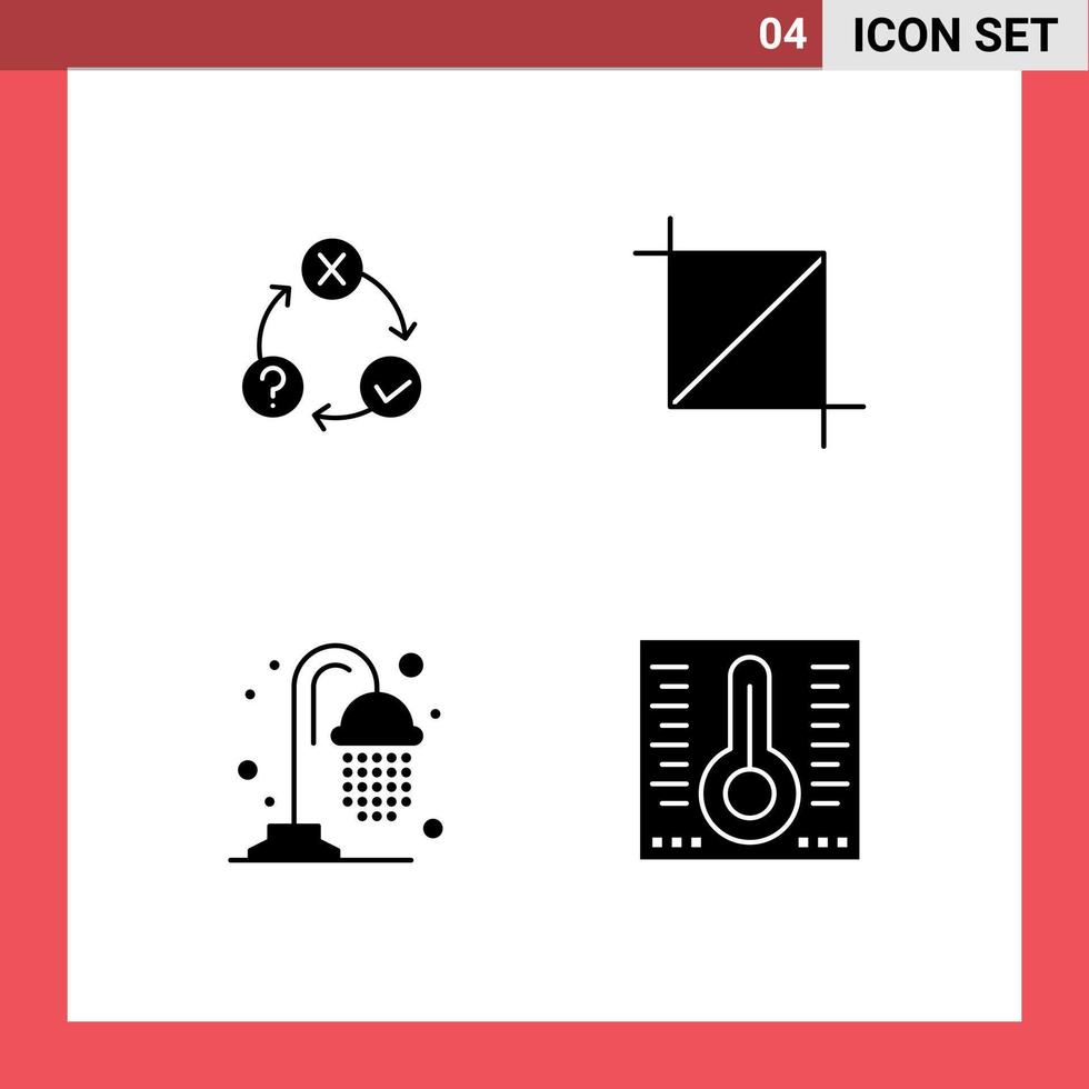 Set of Modern UI Icons Symbols Signs for daily water organization screen shower Editable Vector Design Elements