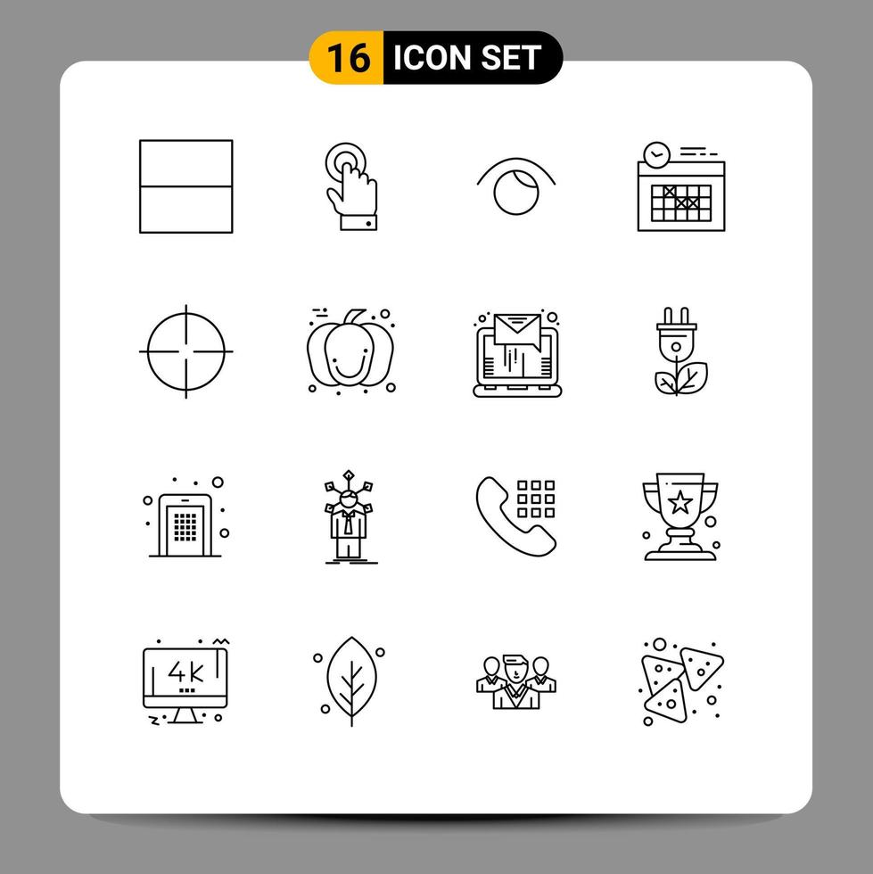 16 Creative Icons Modern Signs and Symbols of sight fitness view day design Editable Vector Design Elements