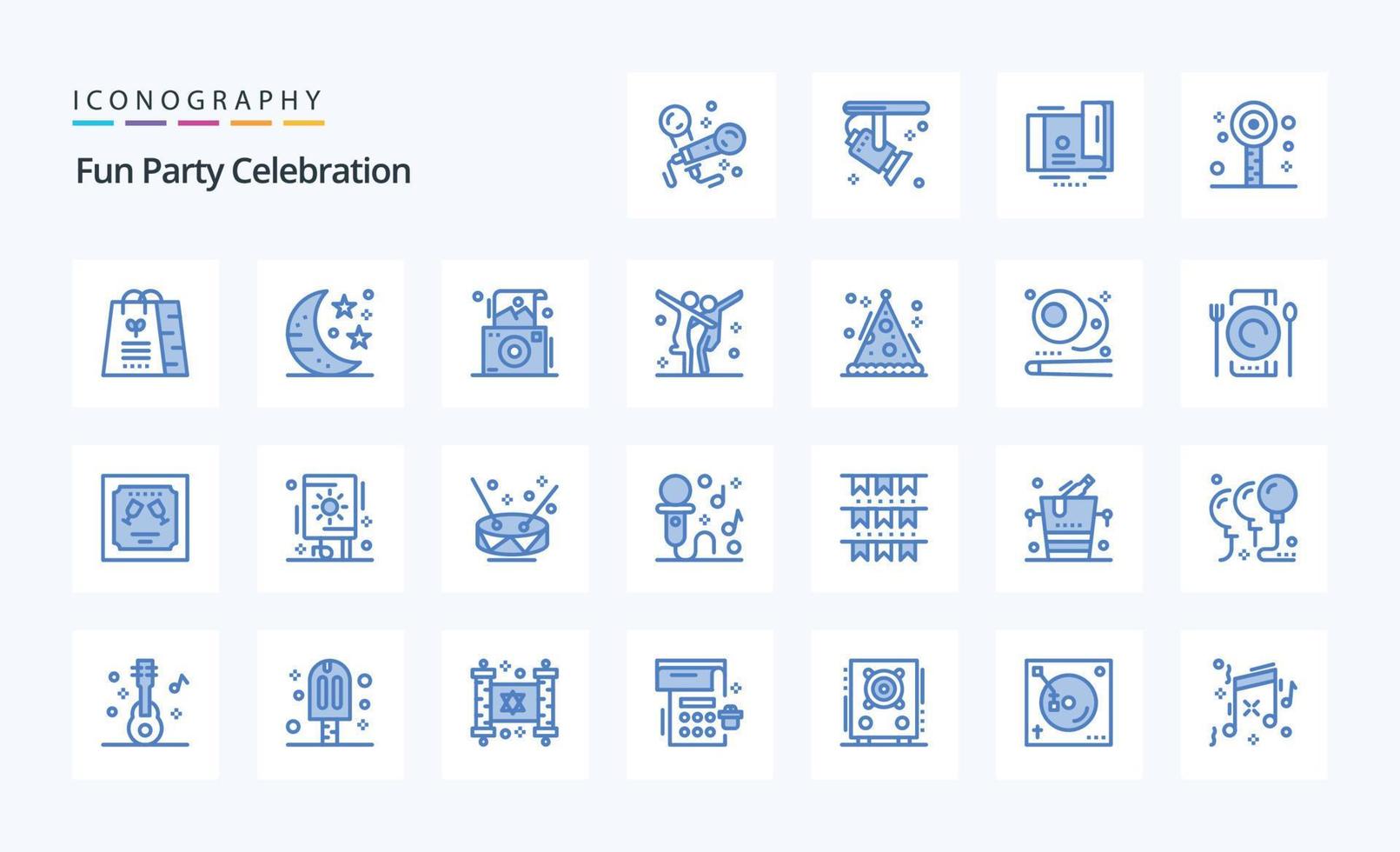 25 Party Blue icon pack vector