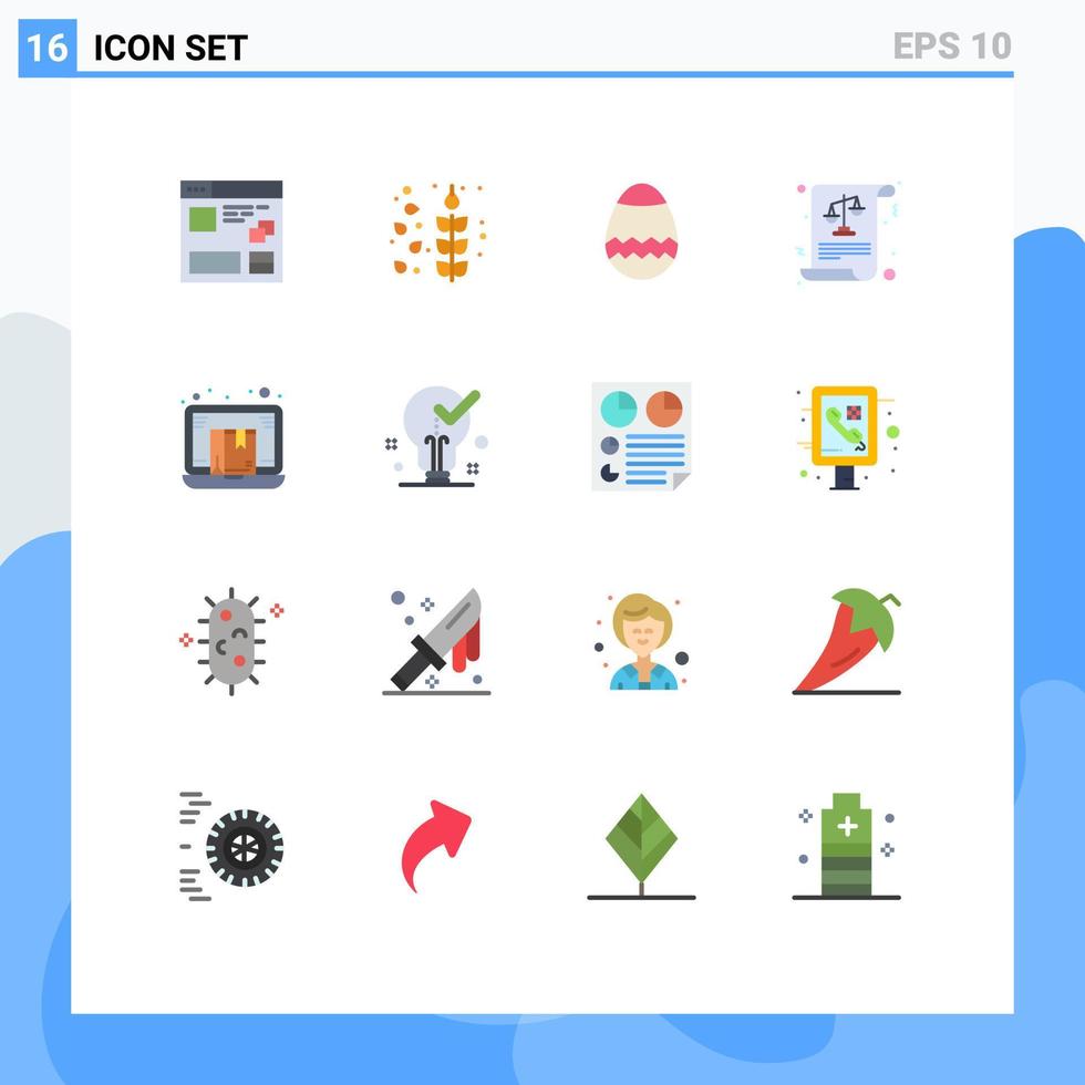 grupo universal de símbolos de iconos de 16 colores planos modernos de e box leyes de pascua paquete editable de igualdad de elementos de diseño de vectores creativos