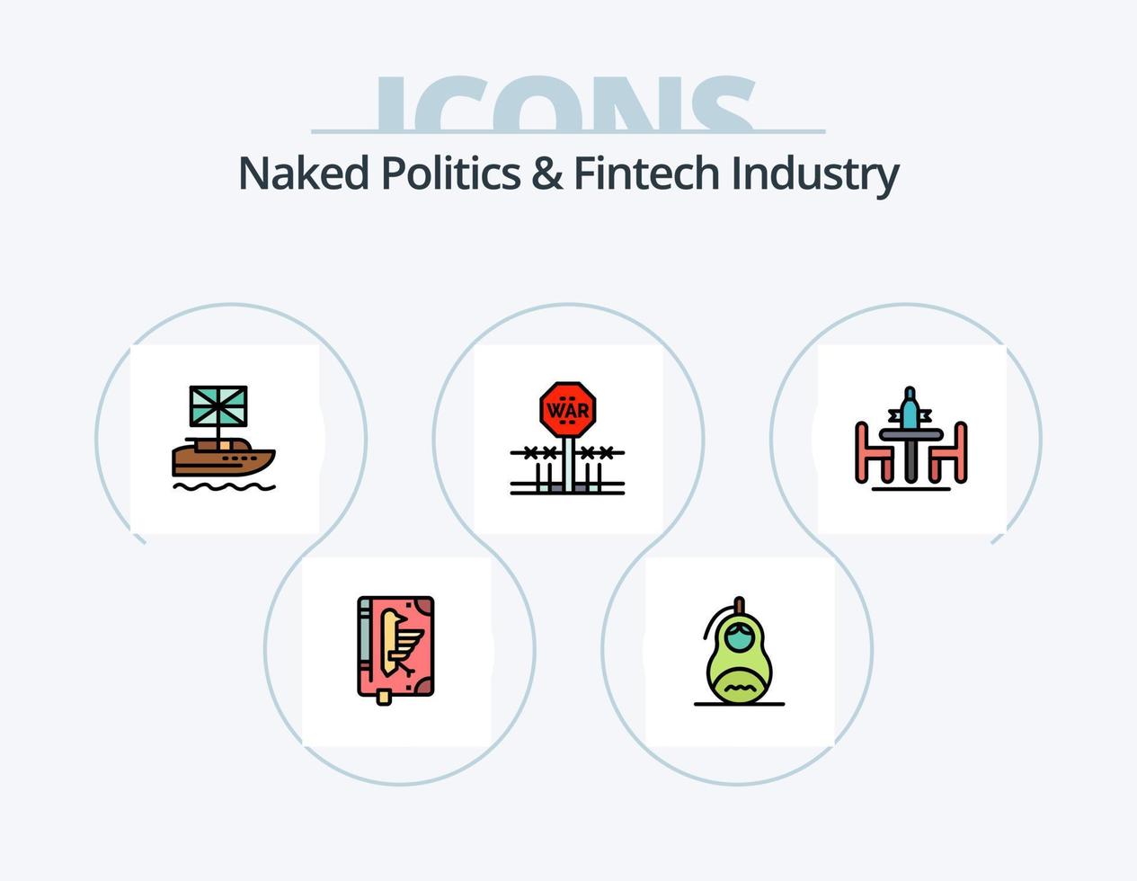 Naked Politics And Fintech Industry Line Filled Icon Pack 5 Icon Design. costs. budget. leader. lobbying. domination vector