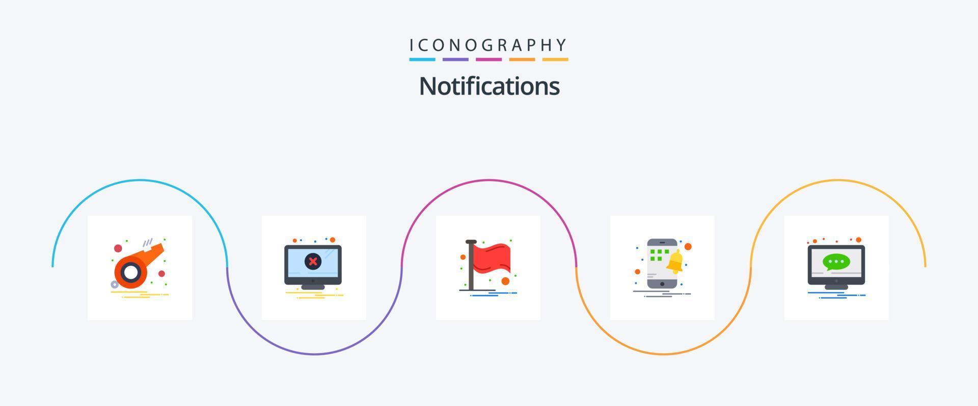 Notifications Flat 5 Icon Pack Including message. chat. country. smartphone. mobile vector