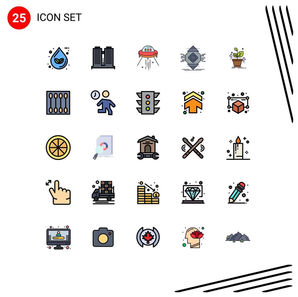 paquete de iconos vectoriales de stock de 25 signos y símbolos de línea para el trabajo de computación ubicomp cohete elementos de diseño vectorial editables vector