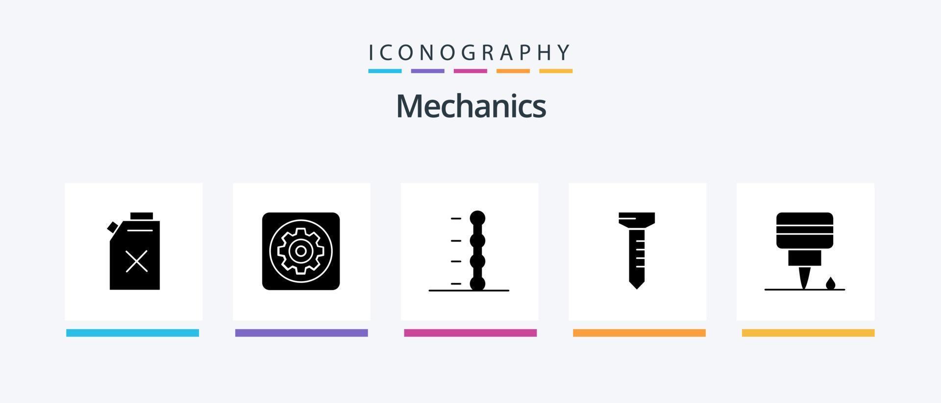 paquete de iconos de glifo 5 de mecánica que incluye . aceite. auto. mecánico. espiga. diseño de iconos creativos vector