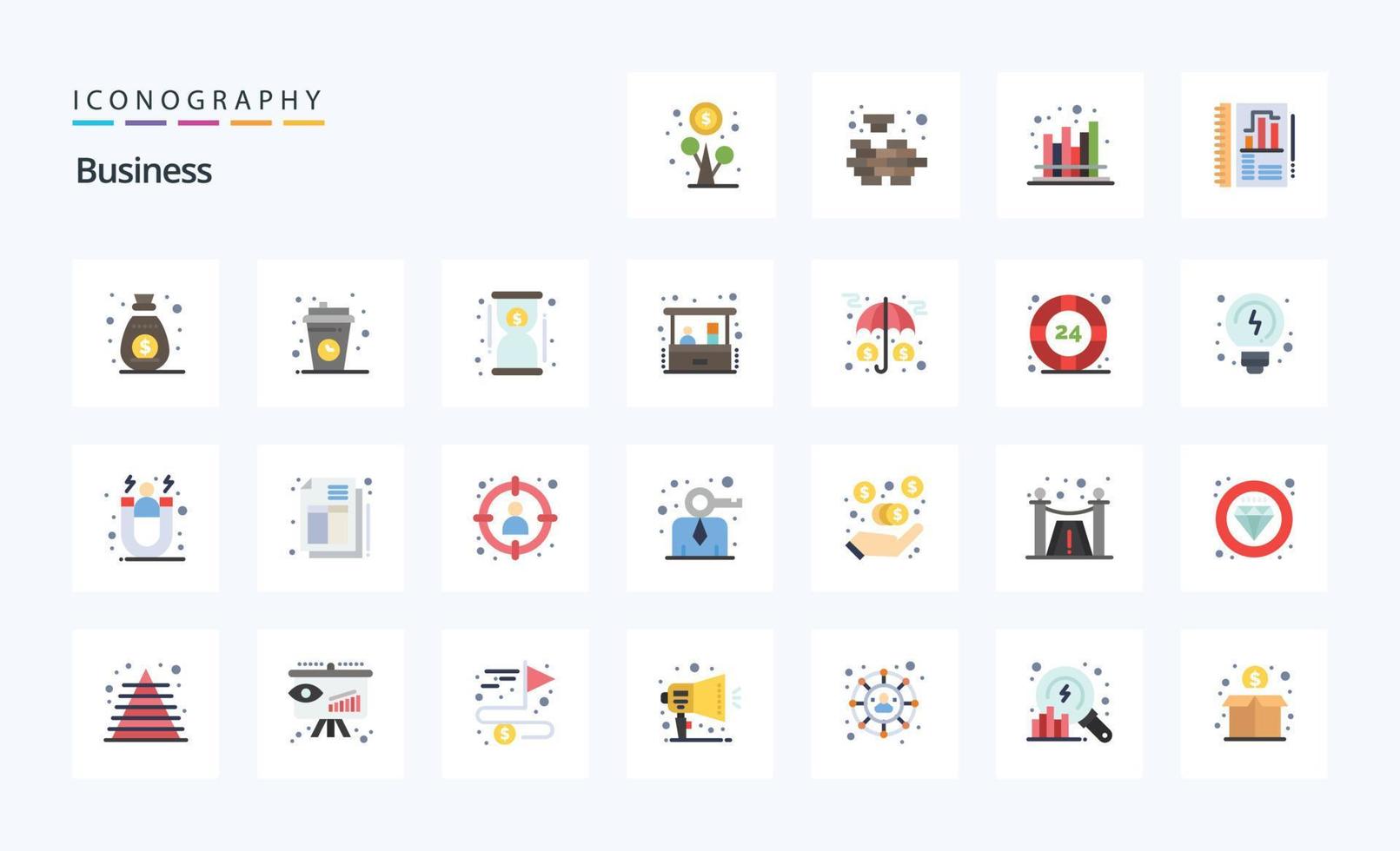 25 Business Flat color icon pack vector