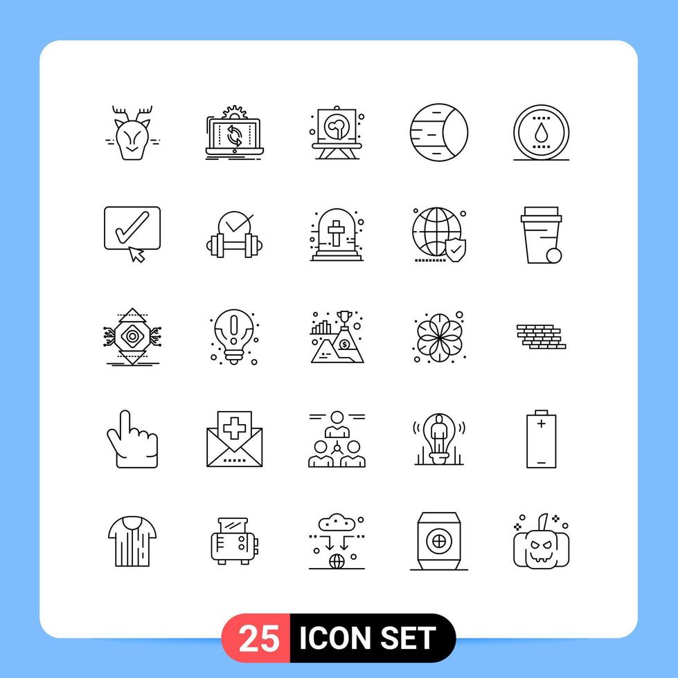 25 Thematic Vector Lines and Editable Symbols of energy space sync science board Editable Vector Design Elements