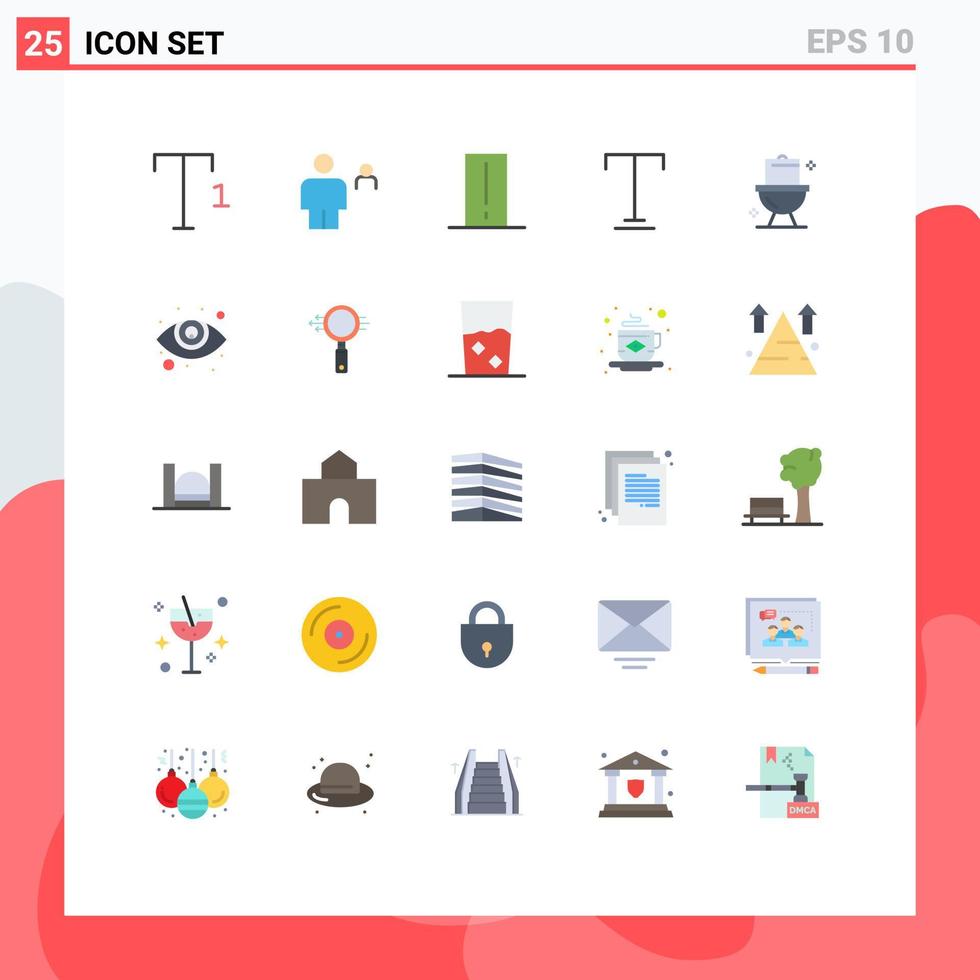25 Flat Color concept for Websites Mobile and Apps toilet bathroom device underline font Editable Vector Design Elements