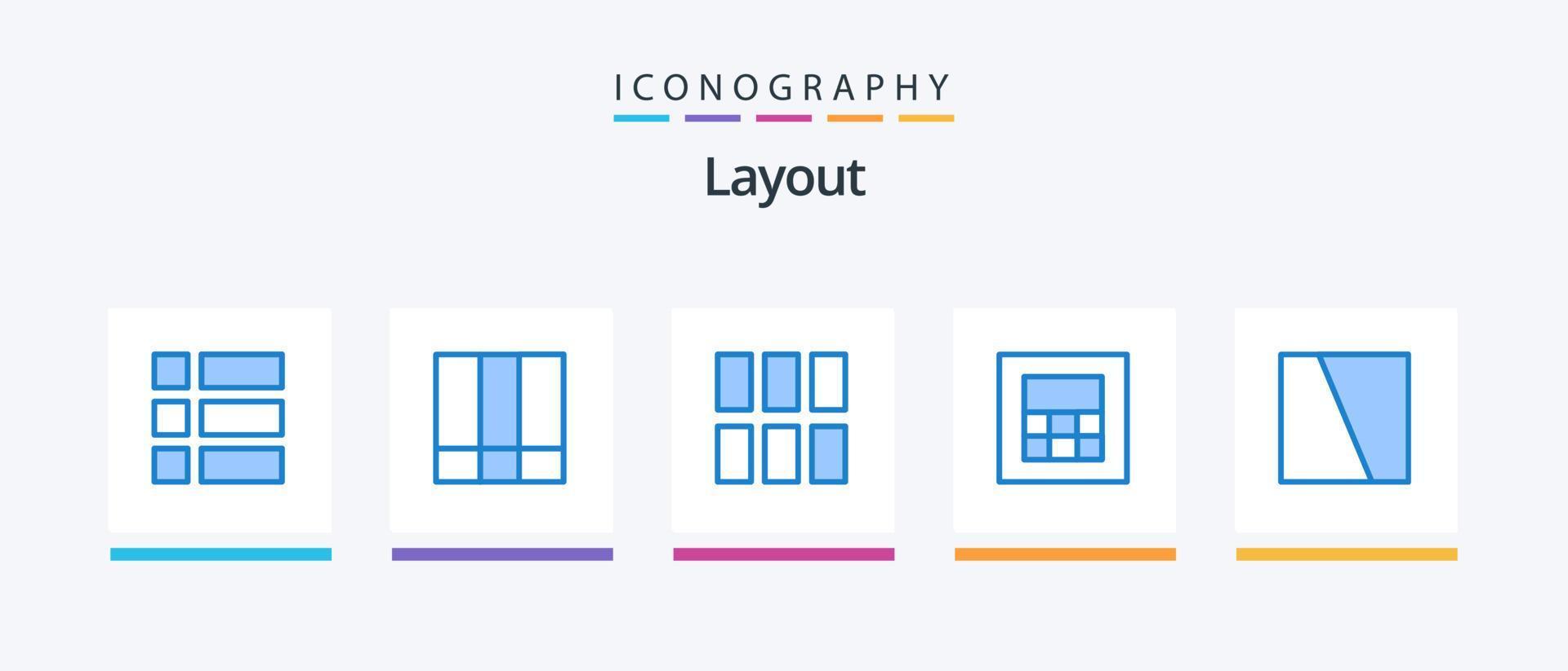 diseño azul 5 paquete de iconos que incluye diseño. imagen. edición. collage. calculadora. diseño de iconos creativos vector