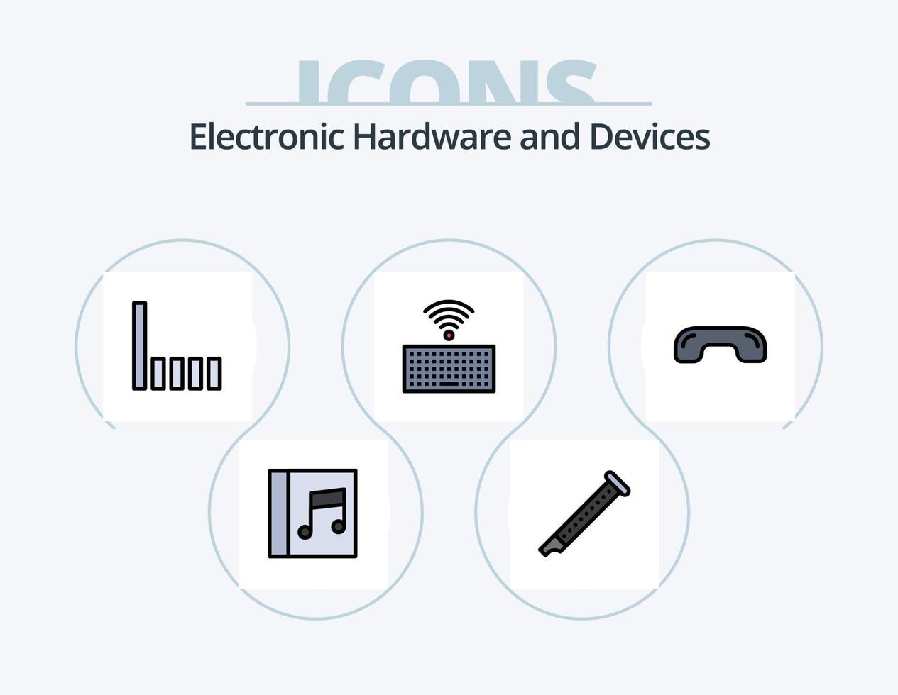Devices Line Filled Icon Pack 5 Icon Design. connection. device. contact. contact. call vector