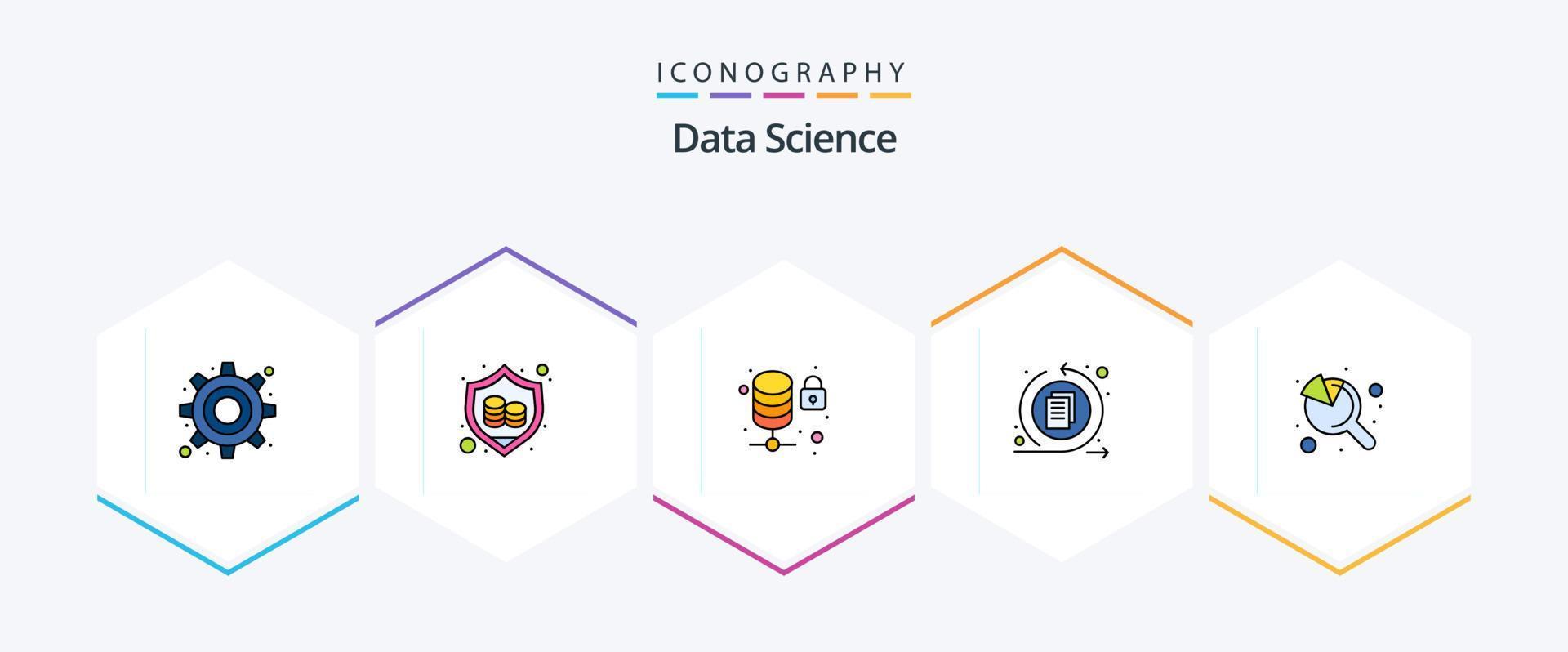 Data Science 25 FilledLine icon pack including . search. lock. graph ...