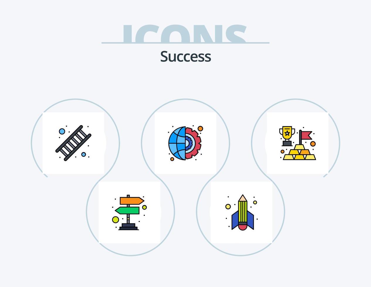 Sucess Line Filled Icon Pack 5 Icon Design. count. money. cash in hand. success. coins vector