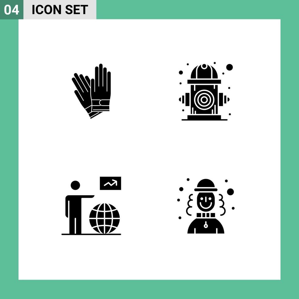 Universal Icon Symbols Group of Modern Solid Glyphs of gloves man repair environment user Editable Vector Design Elements