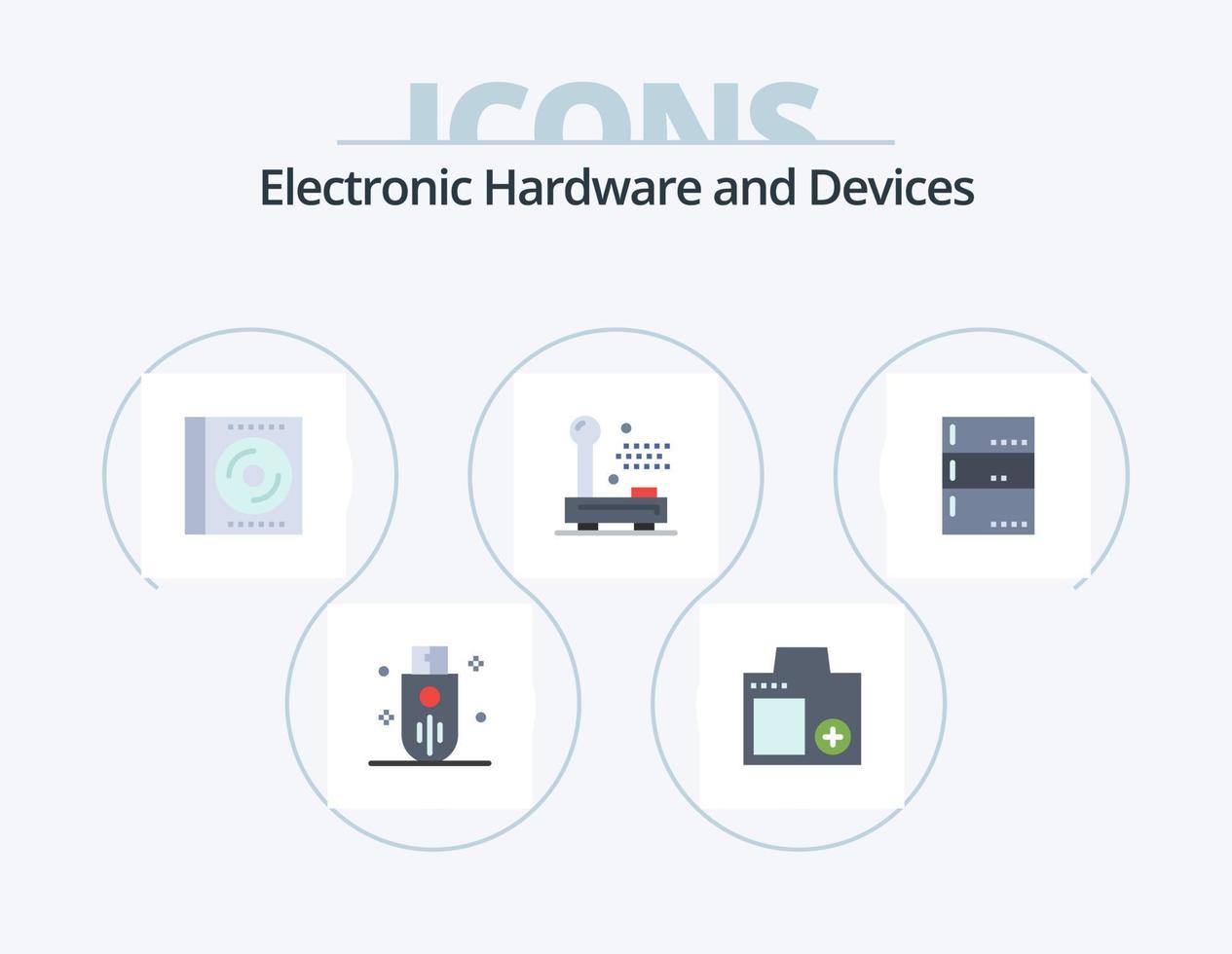 Devices Flat Icon Pack 5 Icon Design. electronic. devices. photo. disc. compact vector