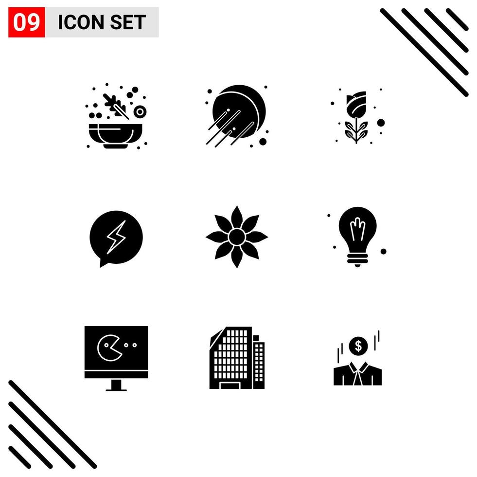 9 Creative Icons Modern Signs and Symbols of flower amaryllis flower romance amaryllis chating Editable Vector Design Elements