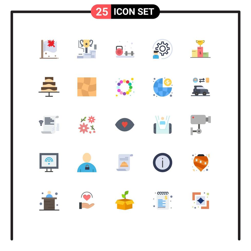Modern Set of 25 Flat Colors and symbols such as programmer development prize develop gym Editable Vector Design Elements