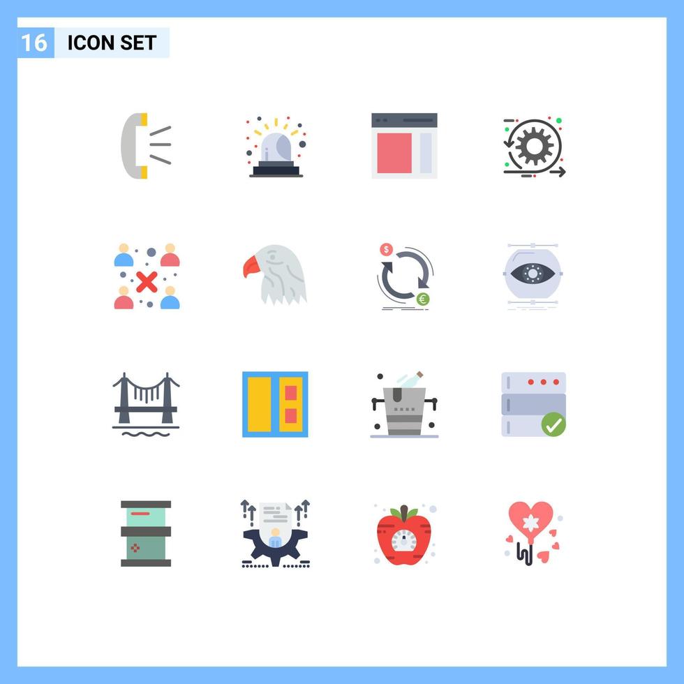 Modern Set of 16 Flat Colors Pictograph of business sprint interface scrum agile Editable Pack of Creative Vector Design Elements