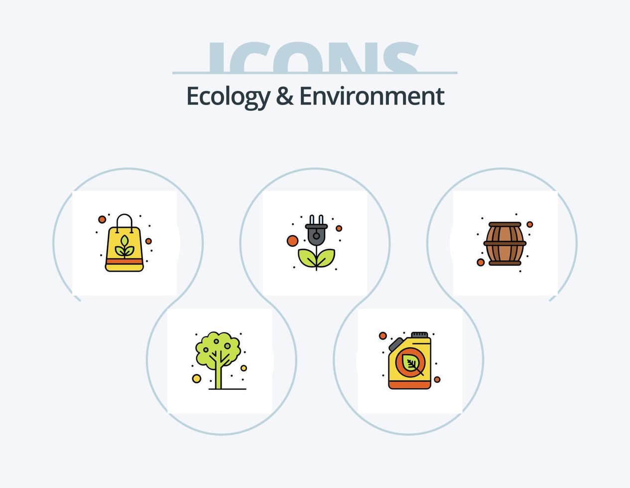 Ecology And Environment Line Filled Icon Pack 5 Icon Design. beer. light. file. lamp. energy vector