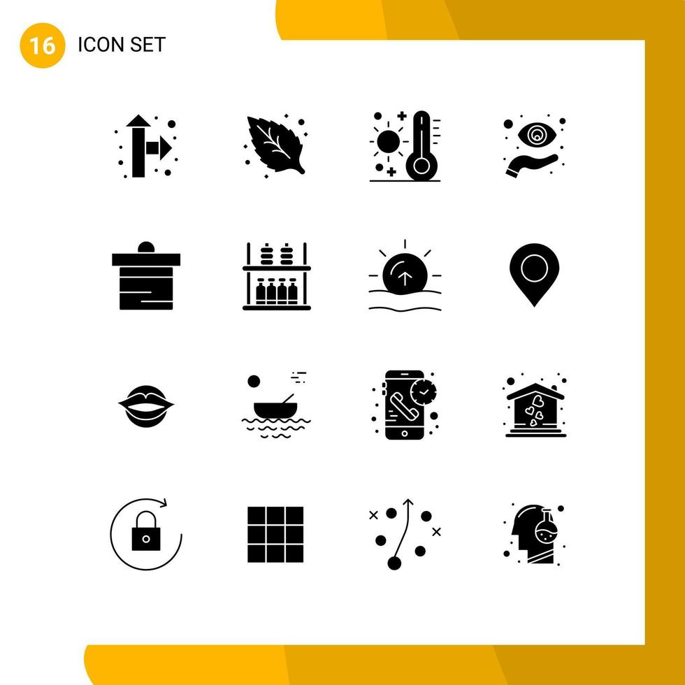 16 Solid Glyph concept for Websites Mobile and Apps dollar vision summer view focus Editable Vector Design Elements
