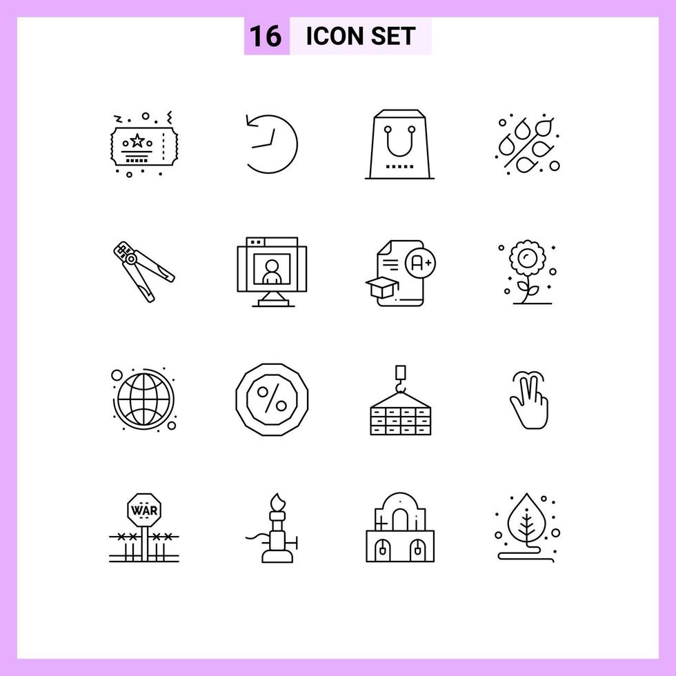 Stock Vector Icon Pack of 16 Line Signs and Symbols for construction plier commerce wheat cereal Editable Vector Design Elements