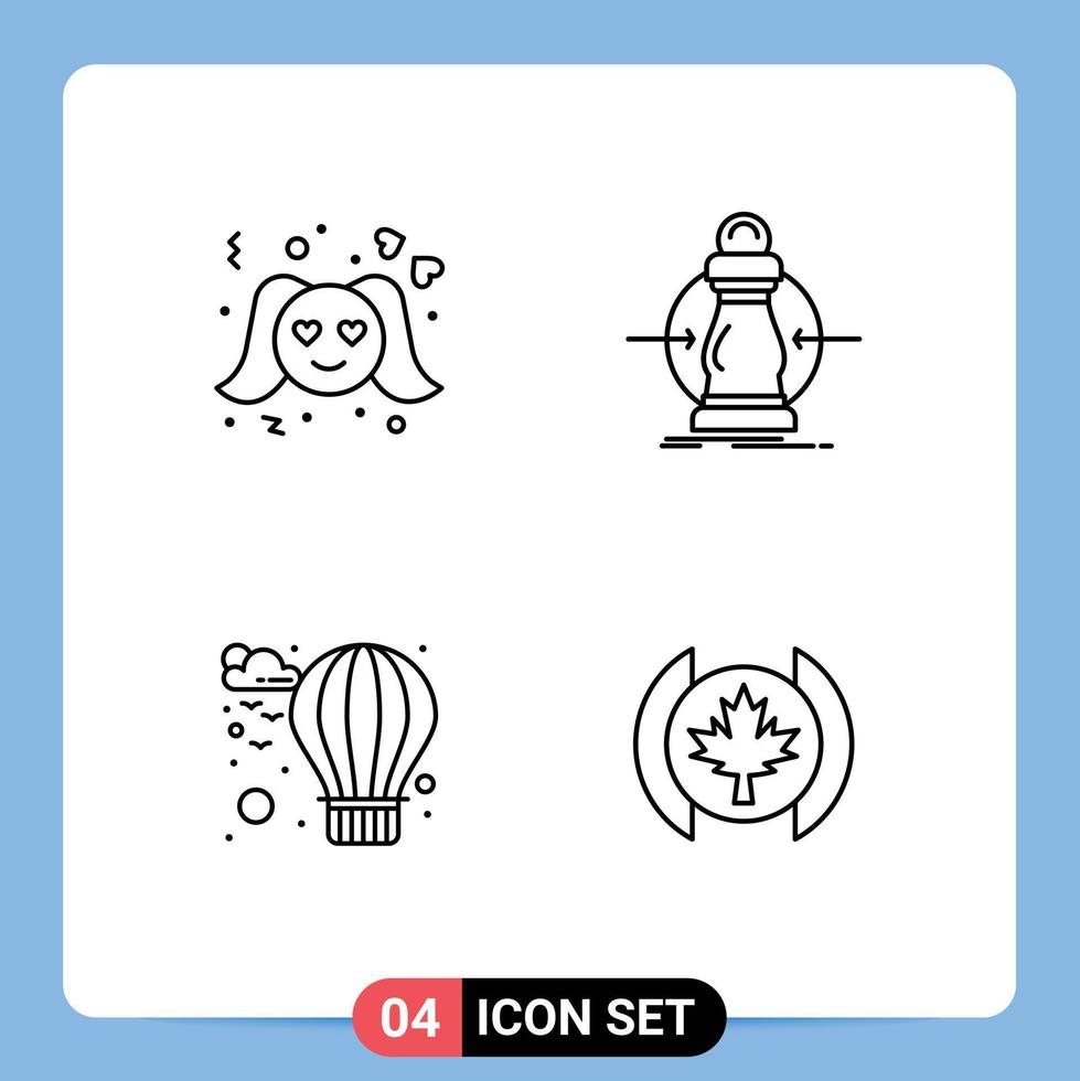 paquete de iconos de vector de stock de 4 signos y símbolos de línea para el amor aire mujer gasto caliente elementos de diseño vectorial editables