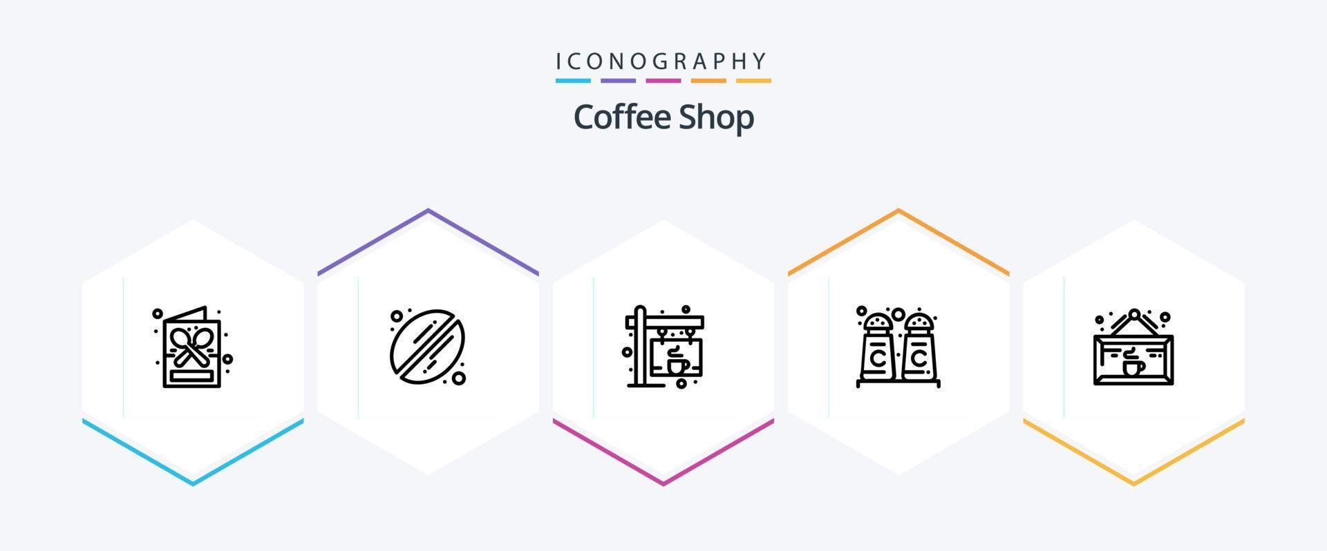 Coffee Shop 25 Line icon pack including coffee. drink. coffee. shop. cinnamon vector