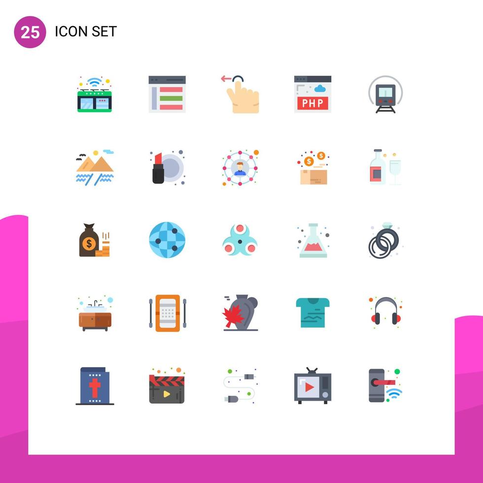 25 Creative Icons Modern Signs and Symbols of train program sidebar php swipe Editable Vector Design Elements