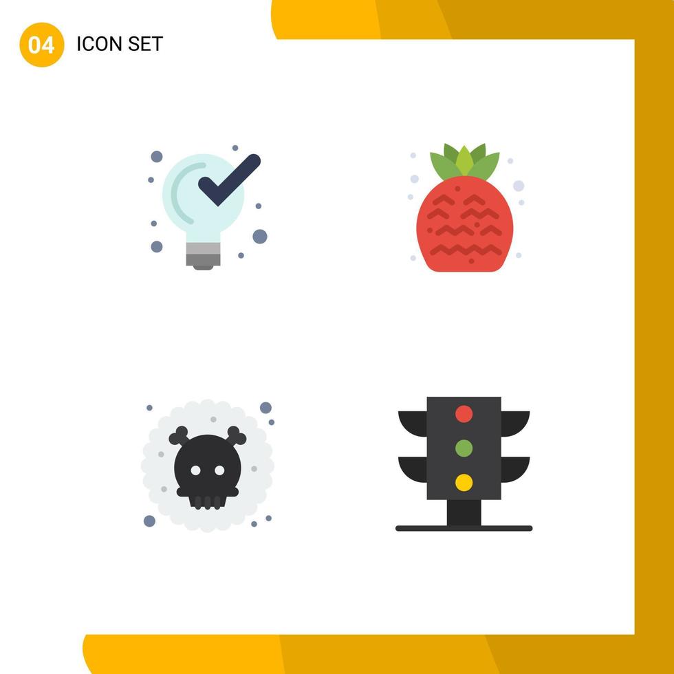 Pack of 4 Modern Flat Icons Signs and Symbols for Web Print Media such as defining poisonous solution summer waste Editable Vector Design Elements