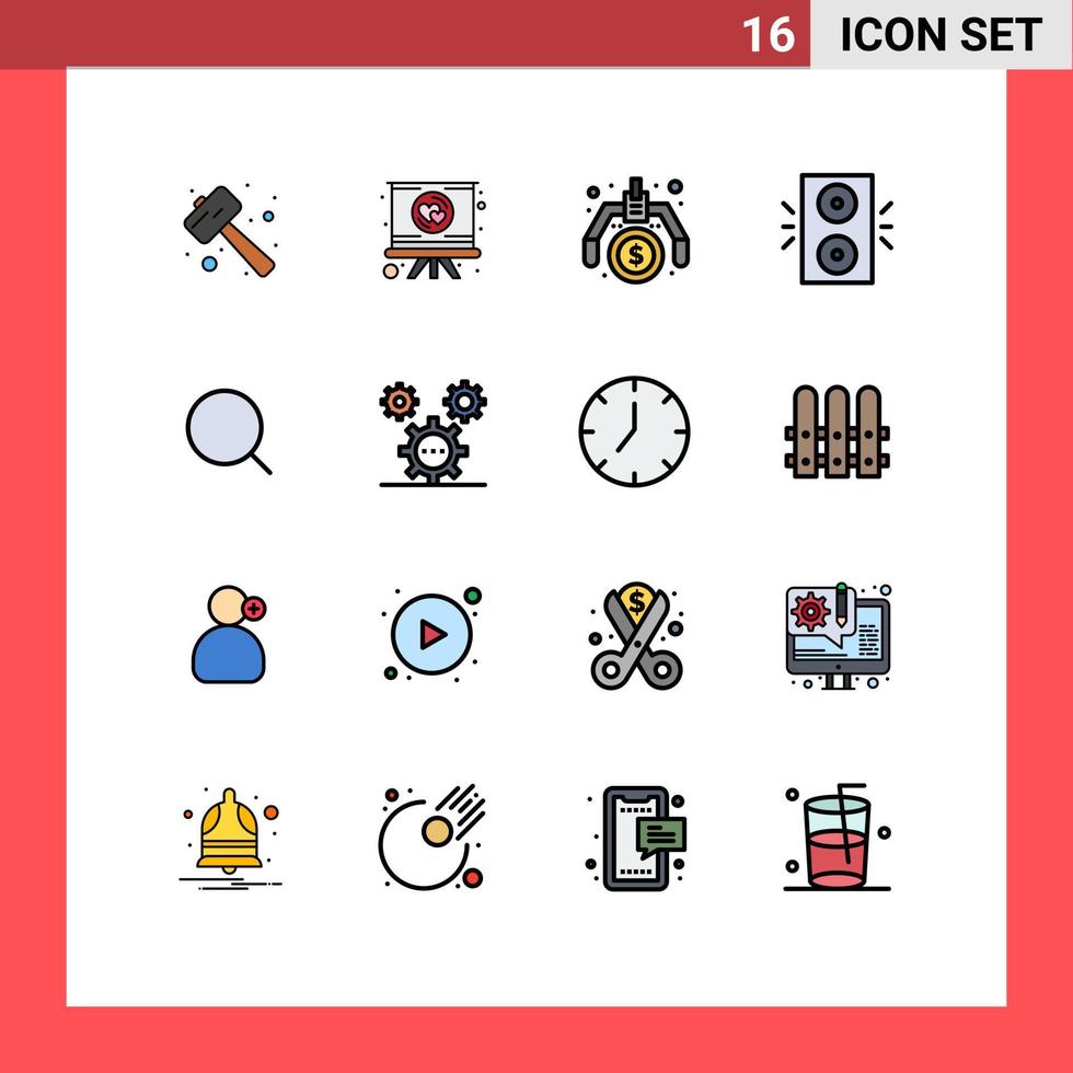 conjunto de 16 iconos de interfaz de usuario modernos símbolos signos para buscar idea de vacaciones de romance de invierno elementos de diseño de vectores creativos editables