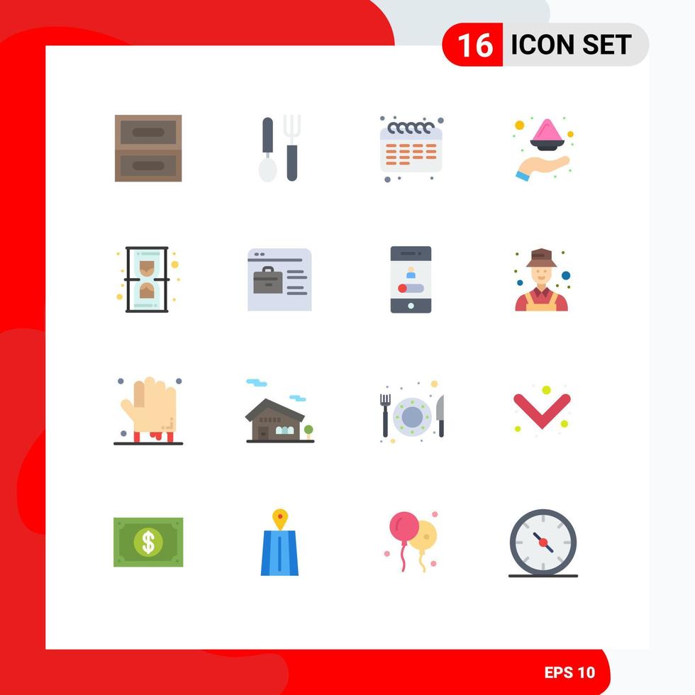 Pack of 16 Modern Flat Colors Signs and Symbols for Web Print Media such as hourglass powder education india color Editable Pack of Creative Vector Design Elements