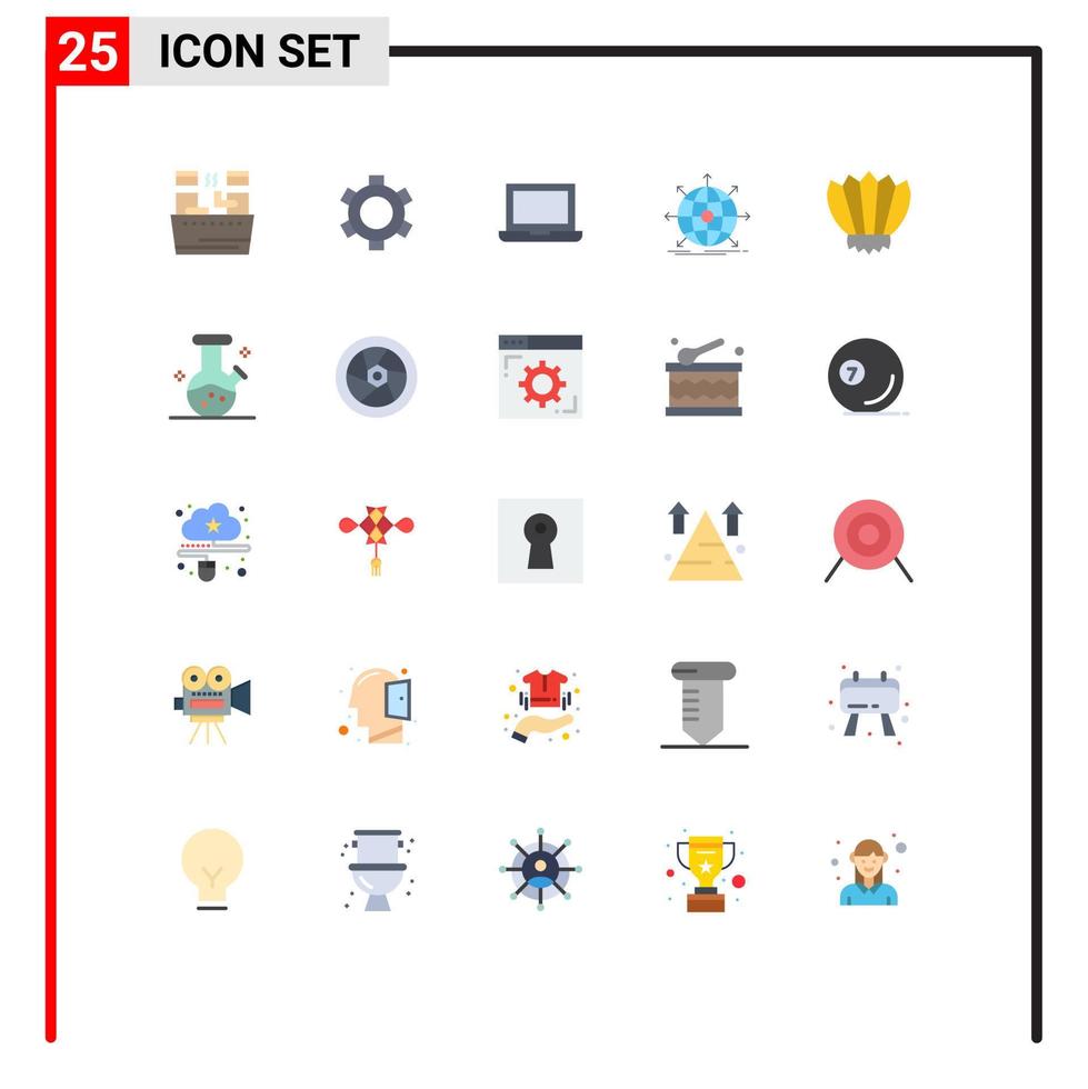 25 iconos creativos signos y símbolos modernos de aletas red de dispositivos web elementos de diseño de vectores editables globales