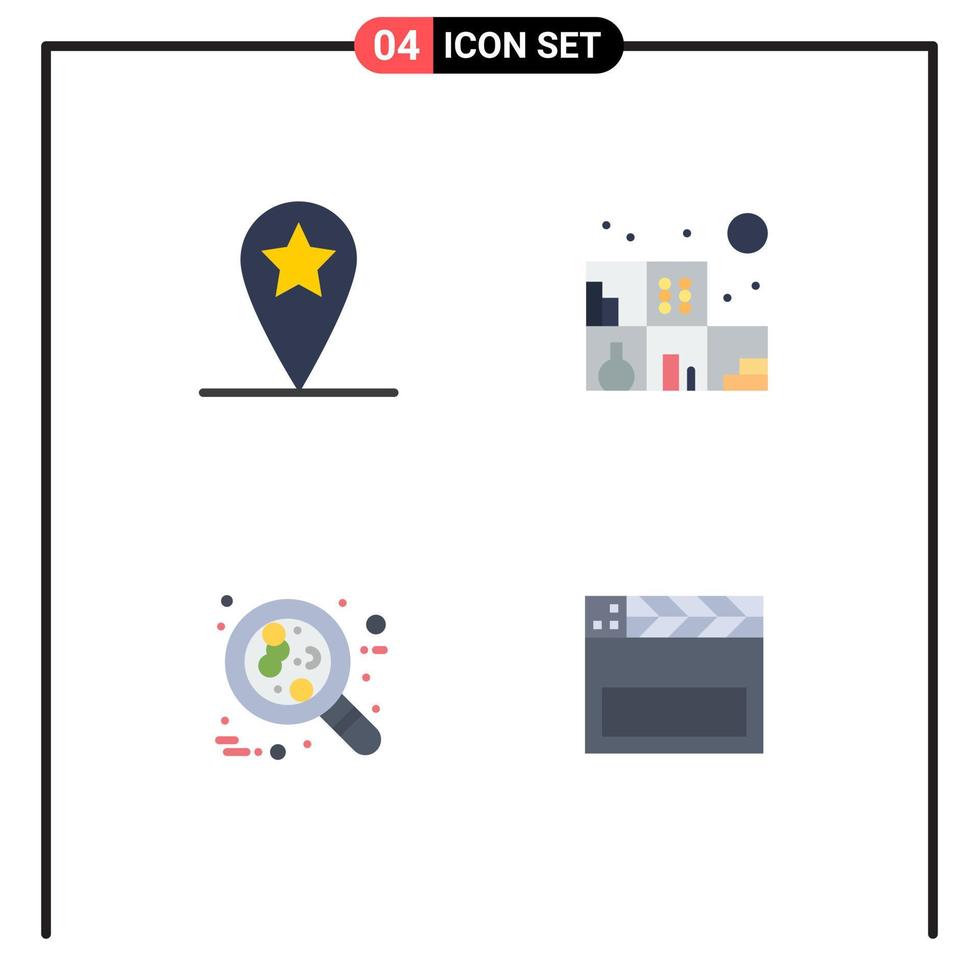 4 Flat Icon concept for Websites Mobile and Apps geo leukemia home blood american Editable Vector Design Elements